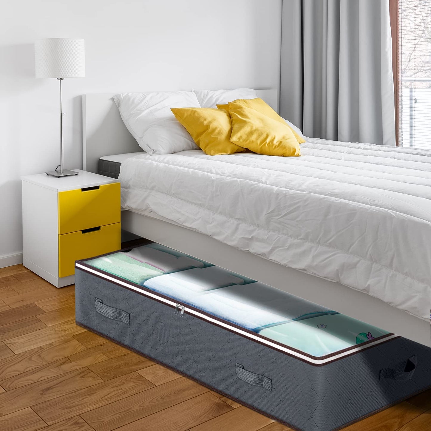 Under Bed See Through Storage Containers, 6 Pack