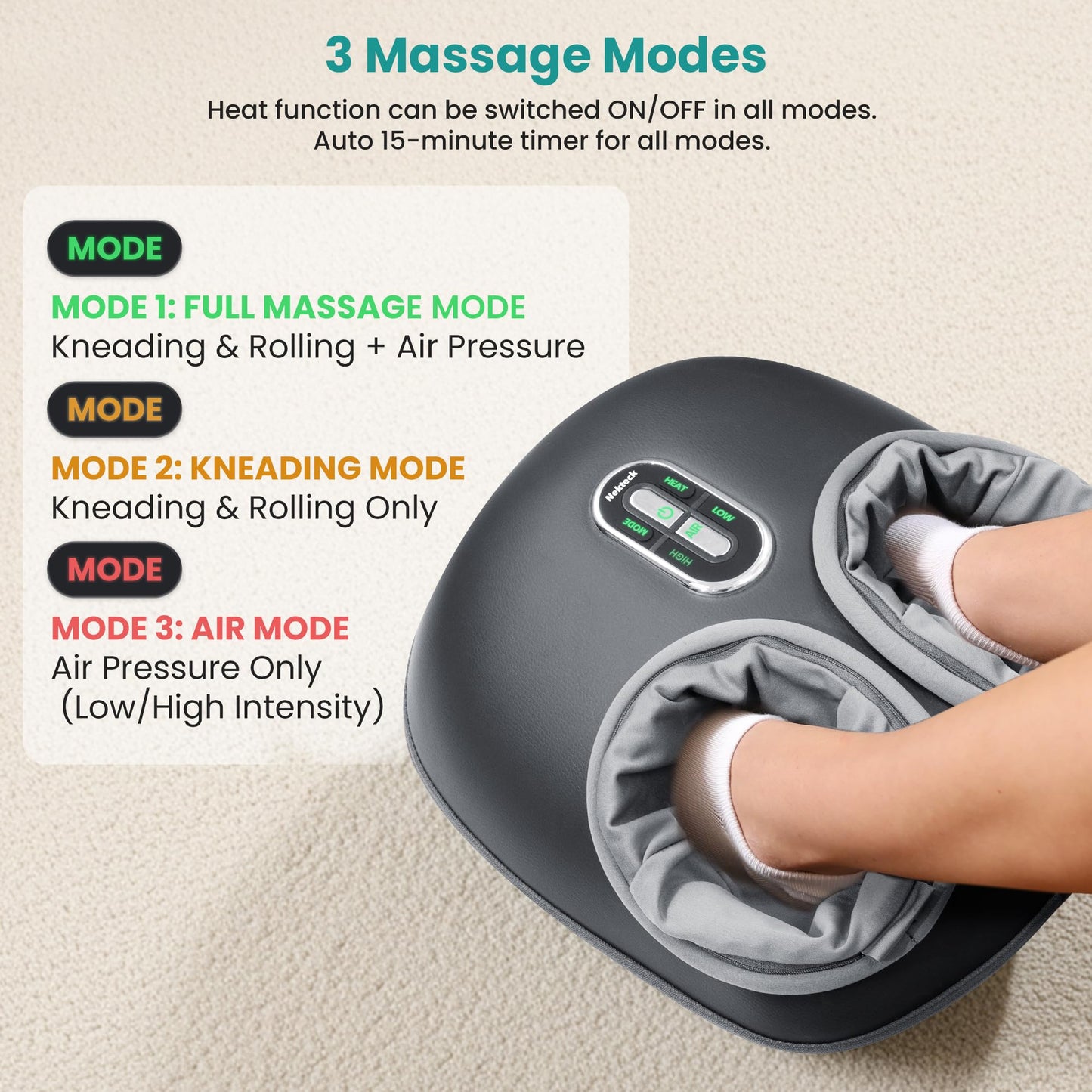 Shiatsu Deep Kneading Foot Massager w/ Heat