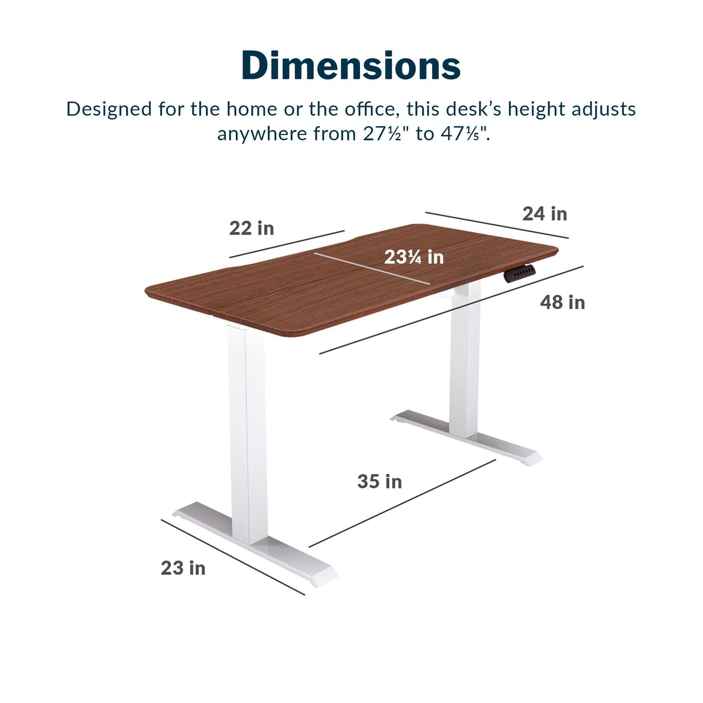 Vari Essential Electric Standing Desk for Home Office – 48x24 Sit-Stand VariDesk