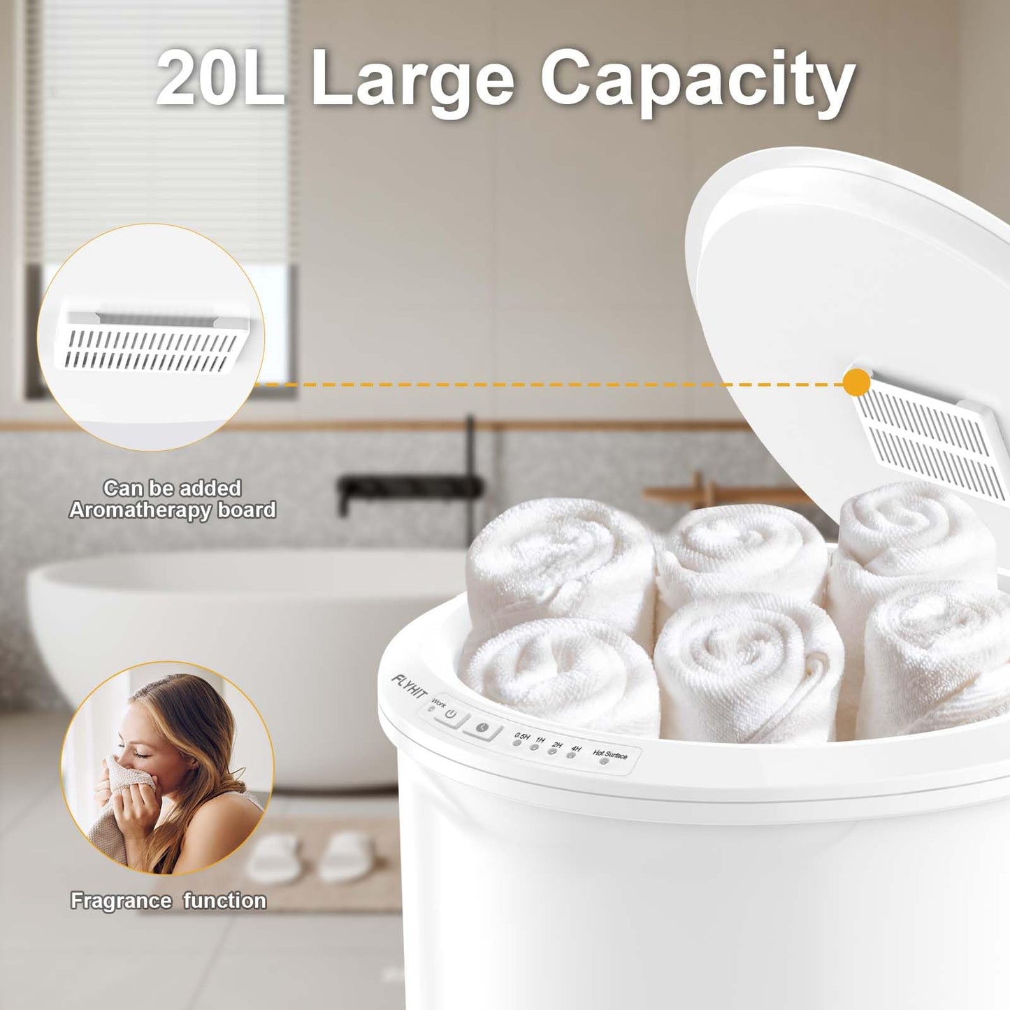 Large Towel Warmer for Bathroom - Heated Towel Warmers Bucket