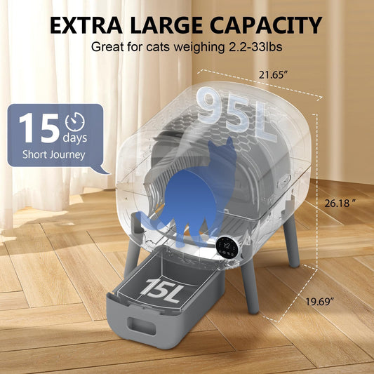 Automatic Self Cleaning Large Capacity Litter Box