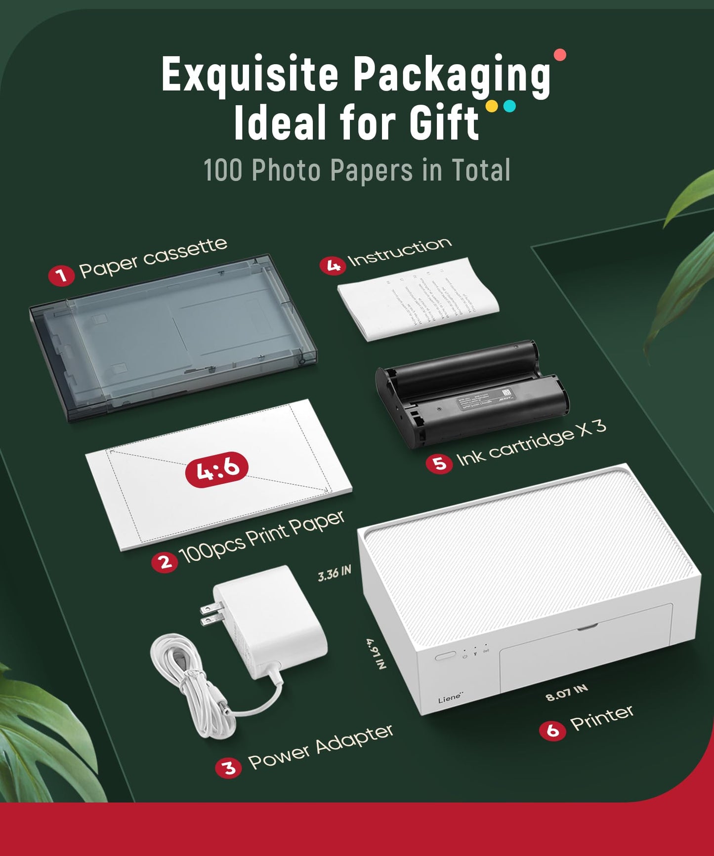 Liene M100 4x6'' Smartphone Photo Printer