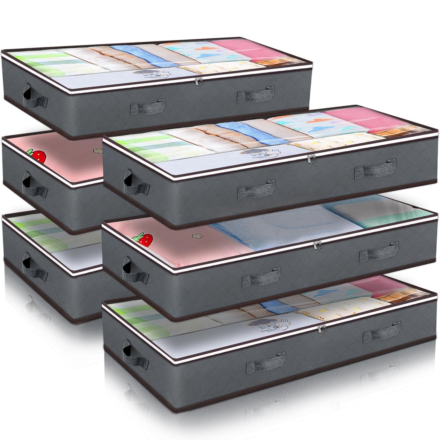 Under Bed See Through Storage Containers, 6 Pack