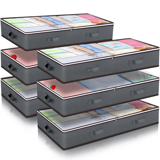 Under Bed See Through Storage Containers, 6 Pack