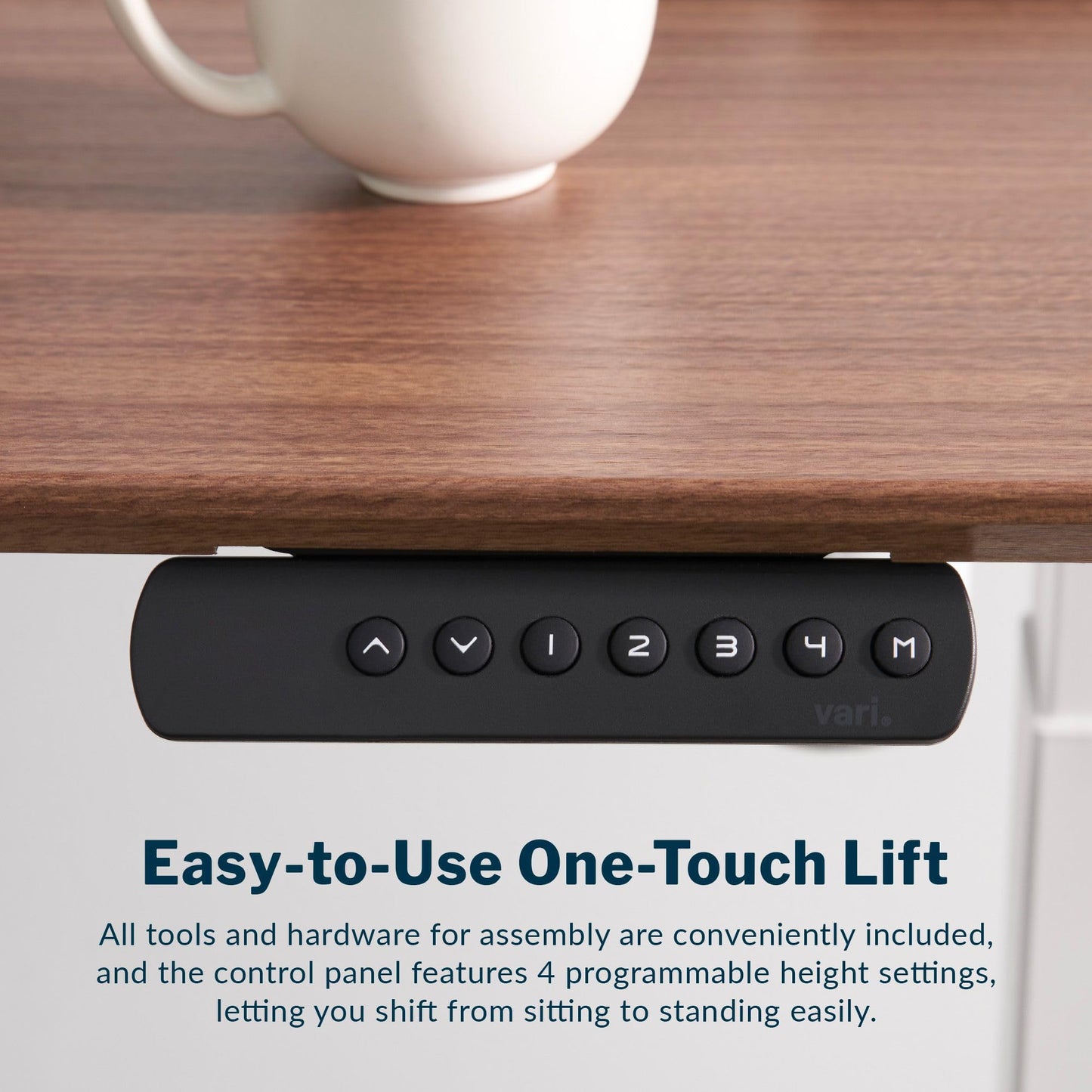 Vari Essential Electric Standing Desk for Home Office – 48x24 Sit-Stand VariDesk