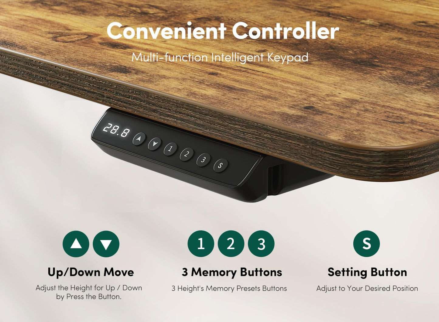 55" Electric Standing Desk with Shelves, 55 x 24 Inch with Monitor Stand and Storage