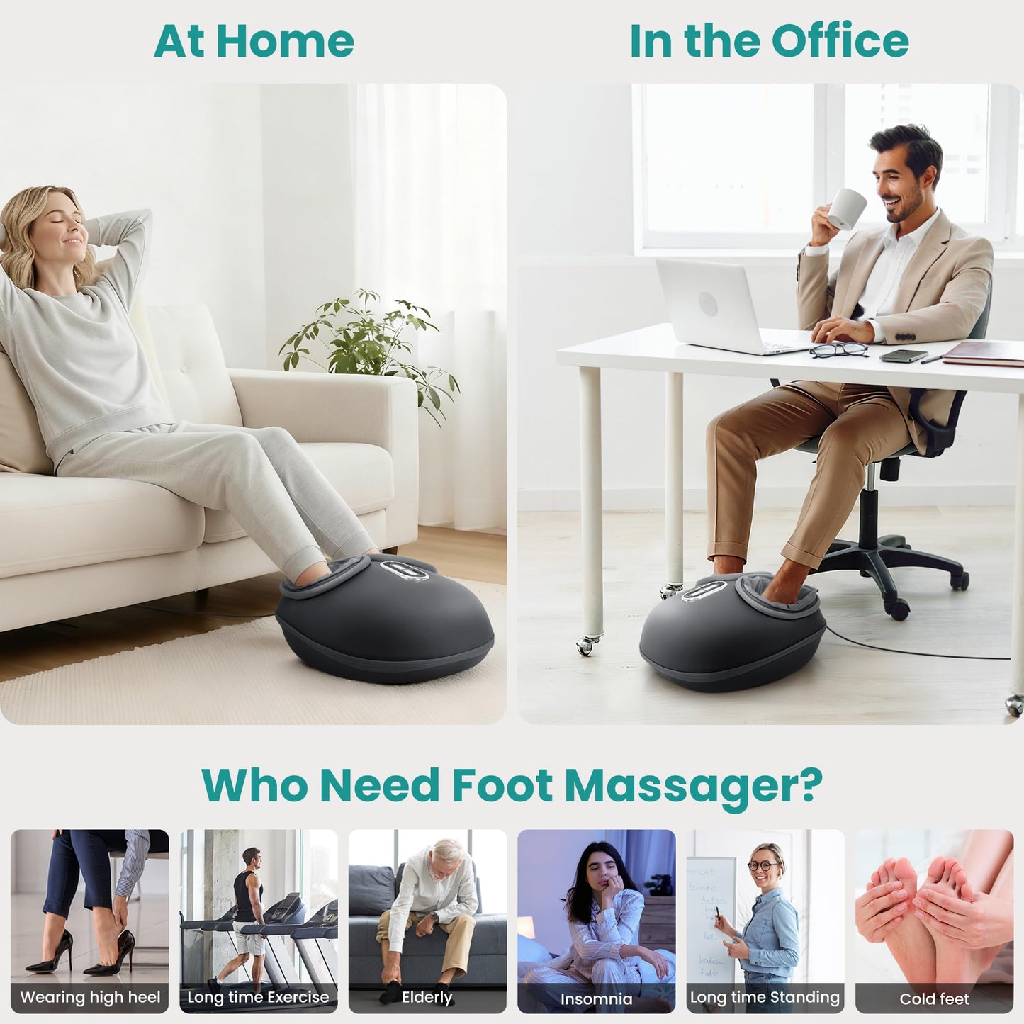 Shiatsu Deep Kneading Foot Massager w/ Heat