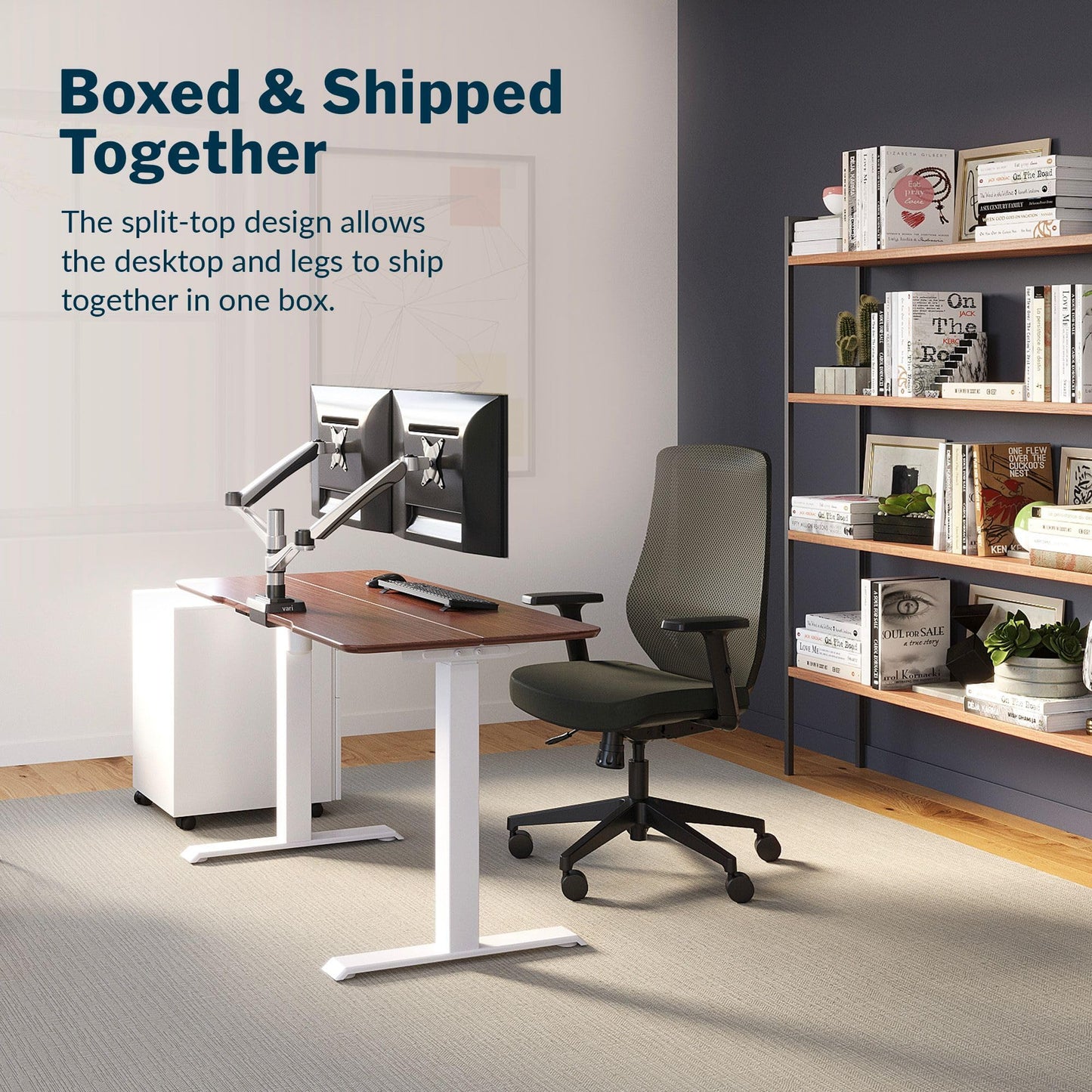 Vari Essential Electric Standing Desk for Home Office – 48x24 Sit-Stand VariDesk