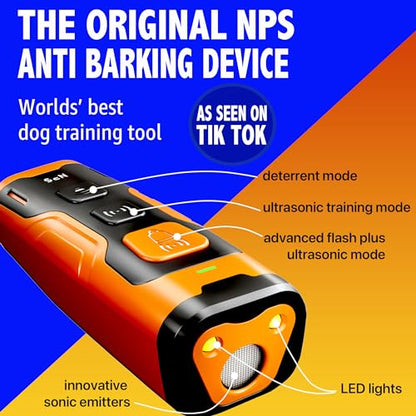 2024release Dog Bark Deterrent Device Stops Bad Behavior | No need yell or swat, Just point to a dog (own or neighbor's) Hit the button | Long-range ultrasonic, Alternative to painful dog shock collar