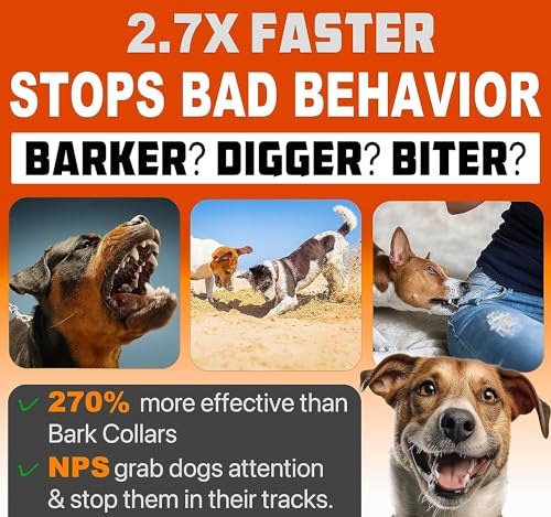 2024release Dog Bark Deterrent Device Stops Bad Behavior | No need yell or swat, Just point to a dog (own or neighbor's) Hit the button | Long-range ultrasonic, Alternative to painful dog shock collar