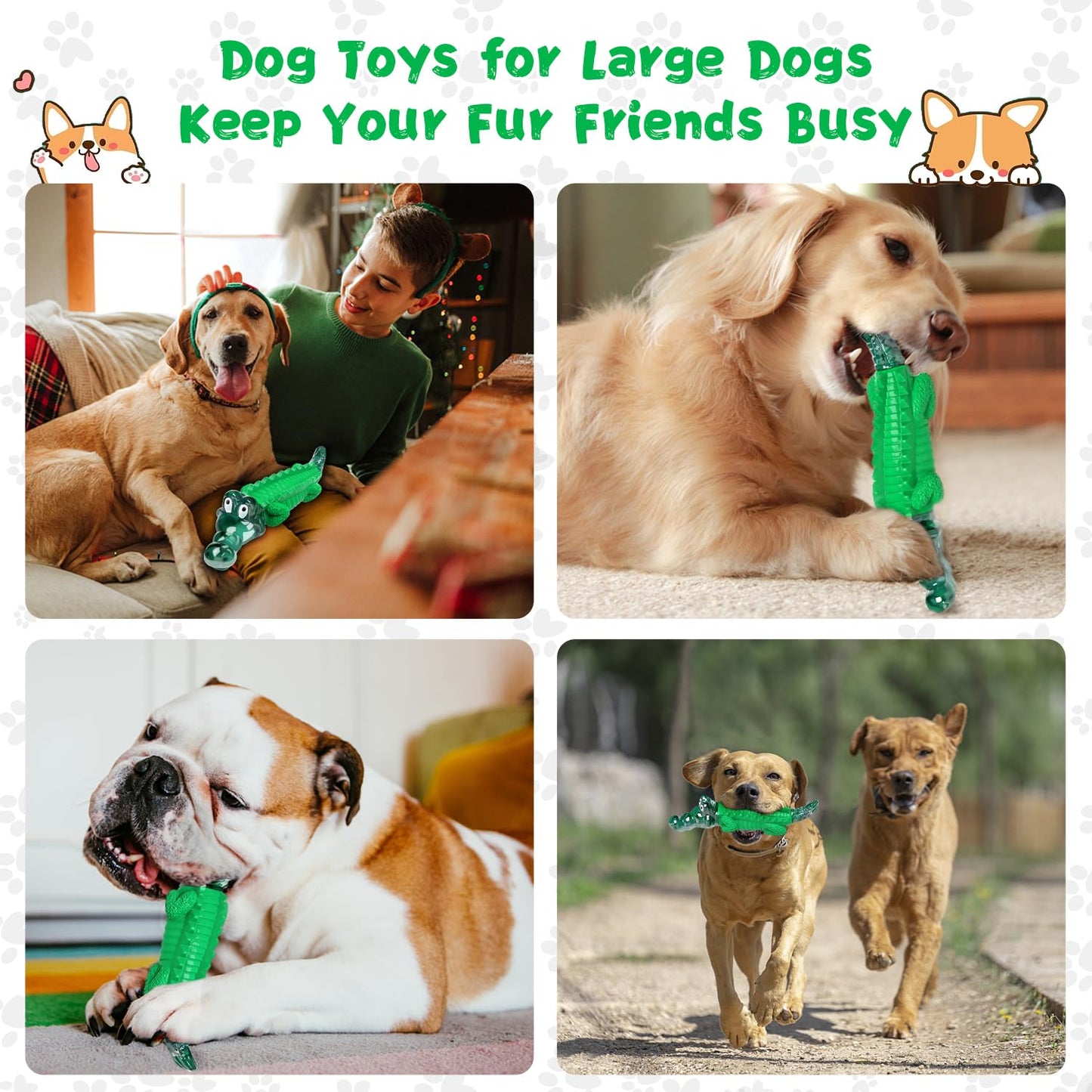 Fuufome Chew Toys for Aggressive Chewers: Tough Indestructible Toys for Large Dogs - Heavy Duty Durable Toys for Small, Medium and Large Dog Breeds